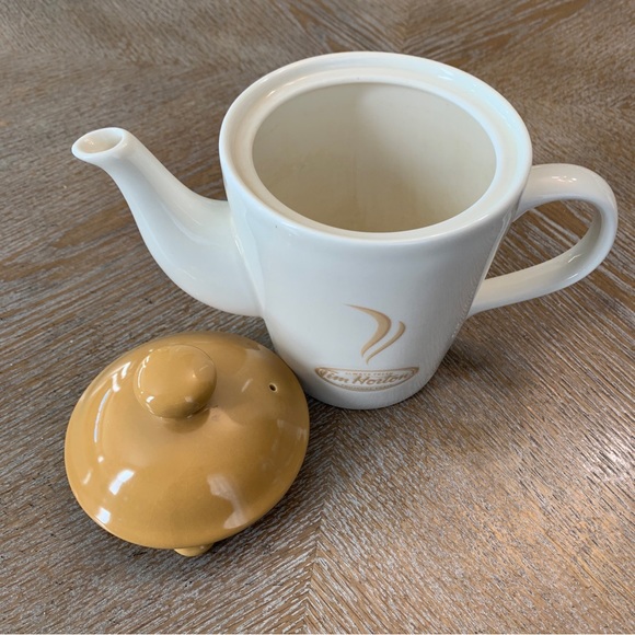 Tim Hortons White And Mustard Single Serve Teapot - Picture 5 of 7